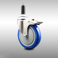 Service Caster 5 Inch 316SS Blue Poly Swivel 3/4 Inch Expanding Stem Caster Lock Brake SCC SCC-SS316TTLEX20S514-PPUB-BLUE-34